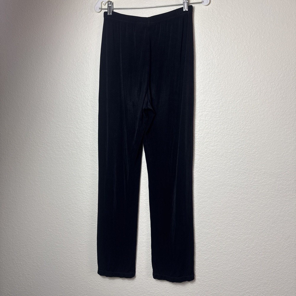 Lot of 2 Chicos Travelers Black Acetate Slinky Knit Pants Straight Leg Size 1 M - Picture 4 of 6